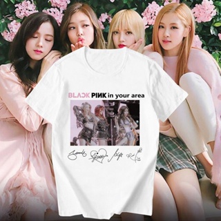 เสื้อยืดแขนสั้น ลาย Blackpink Lisa Rose BORN PINK สไตล์เกาหลี