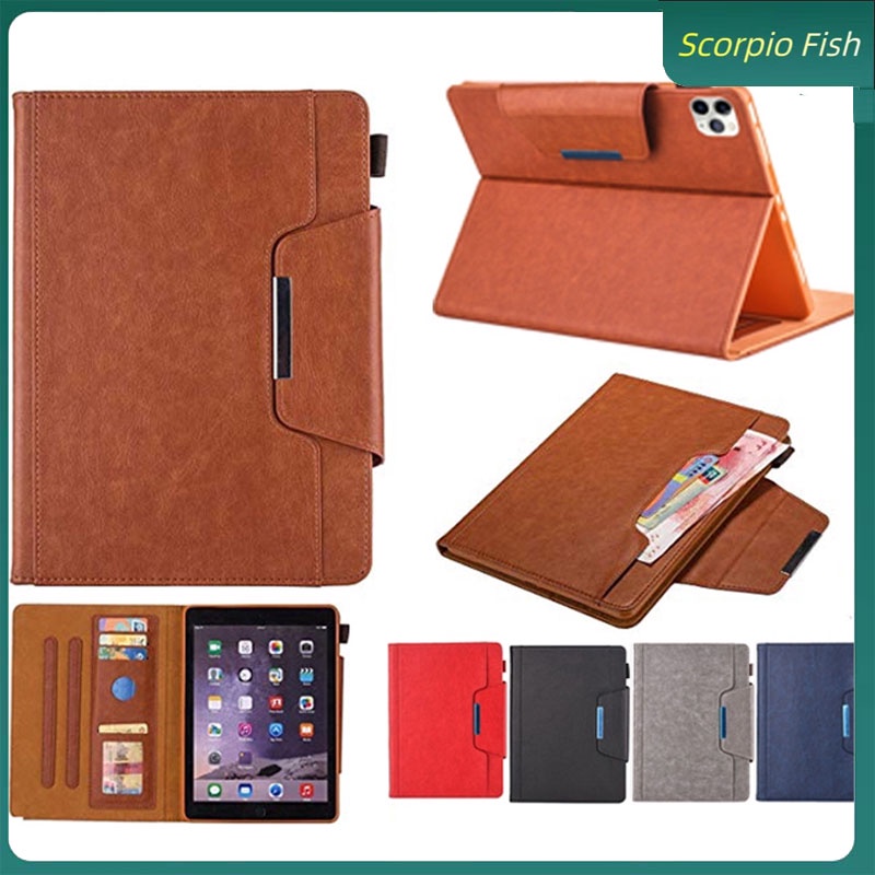 เคสแท็บเล็ตหนัง PU กันกระแทก พร้อมช่องใส่บัตร ขาตั้งวาง สําหรับ iPad Pro 11 12.9 นิ้ว iPad 9.7 10.2 9th iPad 10th Gen 10.9 2022 Pro 10.5 Air 4 5 10.9 Mini 6 5 4 3 2 1