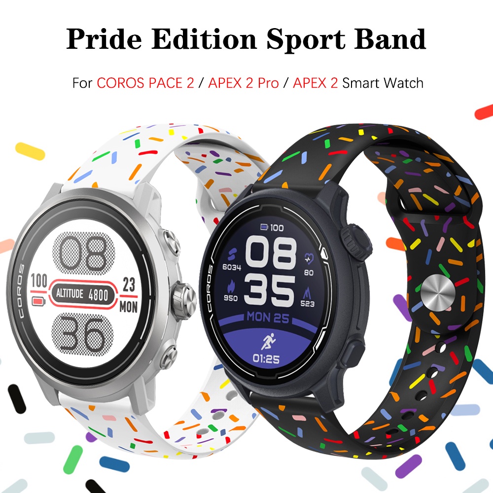 Pride Edition Sport Band สําหรับ COROS Pace 4 / PACE 3 2 / PACE Pro / APEX 2 / APEX 2 Pro / APEX 4 (42mm) SmartWatch band สร้อยข้อมือซิลิโคนอ่อนนุ่ม