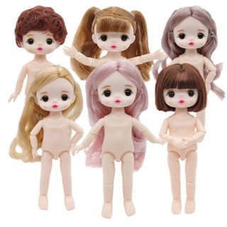 ของเล่นเด็ก ตุ๊กตาผู้หญิง 1/8 BJD 3D 16 ซม. 13 ข้อต่อ ขนาดเล็ก Diy