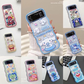 เคสโทรศัพท์มือถือแบบแข็ง กันกระแทก ลายการ์ตูน Mario Cinnamoroll kulomi melody น่ารัก สําหรับ Samsung Galaxy Z Flip 4 5G Z Flip 3