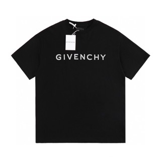 Givenchy เสื้อยืดแขนสั้น พิมพ์ลายตัวอักษร แฟชั่นสตรีท เรียบง่าย ของแท้ 100% สําหรับผู้ชาย