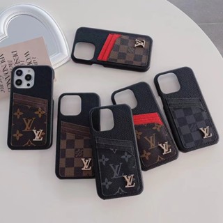 เคสโทรศัพท์มือถือหนัง ป้องกัน ลาย Card_lv หรูหรา สําหรับ iPhone 14 Pro Max 13 12 Pro Max 11 Pro Max X XS Max XR 14P