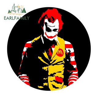 Earlfamily สติกเกอร์ ลายกราฟฟิค Joker กันรอยขีดข่วน ขนาด 13 ซม. x 13.0 ซม. สําหรับตกแต่งรถยนต์ รถจักรยานยนต์ แล็ปท็อป