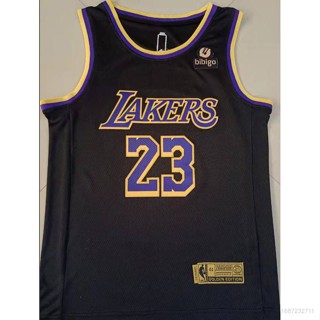 เสื้อกีฬาแขนสั้น ลายทีม NBA Jersey Los Angeles Lakers 23# เสื้อกีฬาแขนกุด ลาย James Jersey สีดํา พลัสไซซ์ สไตล์คลาสสิก