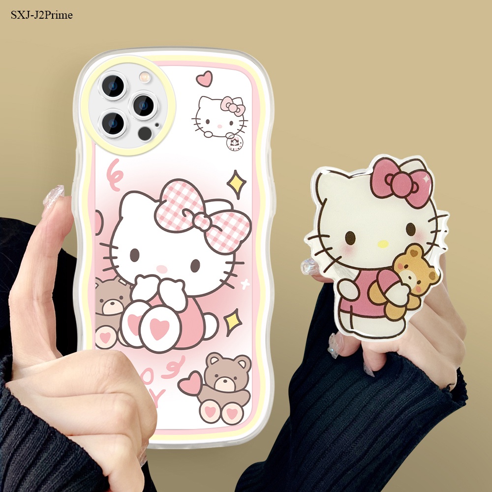 【With Free Holder】 Compatible With Samsung Galaxy J2 J4 J6 J7 J5 J3 Plus Prime Pro J4+ J6+ Core 2015 2016 2017 2018 เคสซัมซุง สำหรับ Case Cat เคสโทรศัพท์ Full Soft Clear Shockproof Shell
