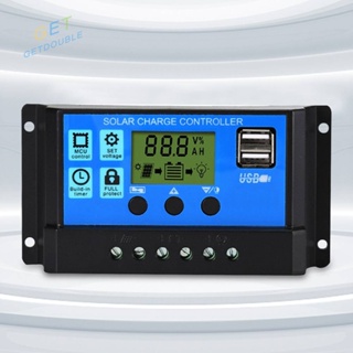 [Getdouble.th] ตัวควบคุมการเก็บประจุ 10A 20A 30A 40A 50A 60A 100A 12V 24V PWM หน้าจอ LCD USB คู่ [Getdouble.th]