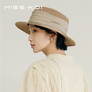 Misskoi [พร้อมส่ง] หมวกฟางกันแดด น้ําหนักเบา ระบายอากาศ เข้ากับทุกการแต่งกาย สไตล์ญี่ปุ่น แฟชั่นฤดูร้อน สําหรับผู้หญิง