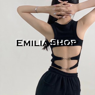 EMILIA SHOP เสื้อยืด เสื้อครอป เสื้อผ้าแฟชั่นผู้หญิง สไตล์เกาหลี ins 2023 ใหม่ A20K0OD 0625