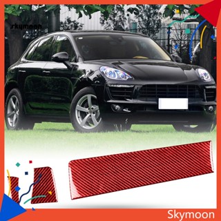 Skym* ขอบแผงคอนโซลกลาง คาร์บอนไฟเบอร์ กันฝุ่น มีกาวในตัว สีแดง สําหรับ Porsche Macan 2014-2021 3 ชิ้น