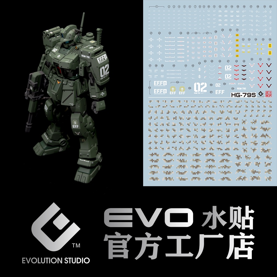 EVO สติ๊กเกอร์สไลด์น้ํา PB HGUC HG RGM-79S GM Spartan EVOHG033
