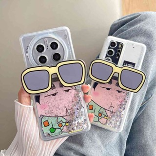 เคสมือถือ ลายการ์ตูนทรายดูด พร้อมที่ใส่แว่นตา สําหรับ Huawei P40 P50 P60 Mate 30 40 50 Pro