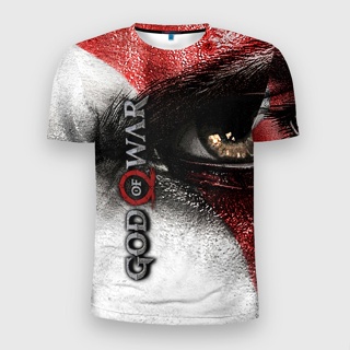 เสื้อยืด พิมพ์ลาย God of War 3 มิติ ทรงเข้ารูป 3 มิติ สําหรับผู้ชาย