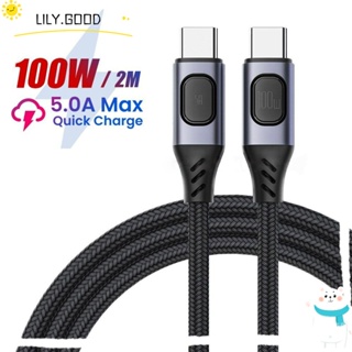 LILY สายเคเบิล USB Type C ตัวผู้ เป็นตัวผู้ 20V 5A สําหรับแล็ปท็อป Samsung Huawei Xiaomi