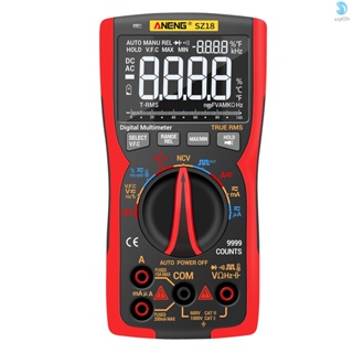 Aneng SZ18 มัลติมิเตอร์ดิจิทัล 9999 Counts T-RMS LCD AC DC แรงดันไฟฟ้า และกระแสไฟ ตัวเก็บประจุ ไดโอด ความต่อเนื่อง ทนทาน อุณหภูมิ สูงสุด ต่อนาที