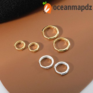 OCEANMAPDZ ต่างหูห่วง สีเงิน 6 มม. 8 มม. 10 มม. 12 มม. สําหรับผู้หญิง