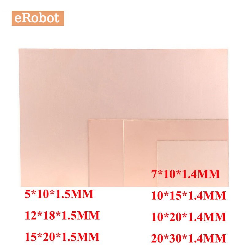 แผ่นบอร์ดทองแดง PCB 1.4 มม. 1.5 มม. CCL 7x10 10x15 10x20 DIY