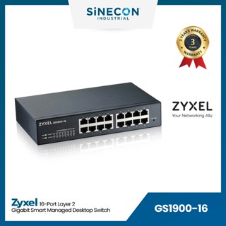 ZyXEL(ไซเซิล) เน็ตเวิร์กสวิตช์ รุ่น GS1900-16 | 16-port Gigabit Smart Managed Desktop Switch