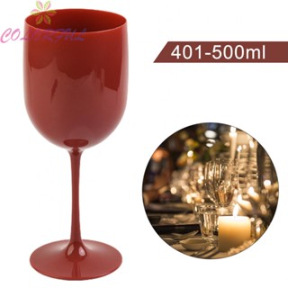 【COLORFUL】Plastic Goblet Plastic Stemware 401-500ML Banquet Champagne Cups Flute