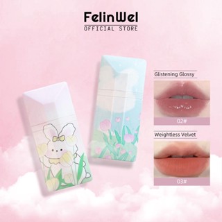 Felinwel - Rabbit Card ลิปกลอส เนื้อแมตต์ ชิมเมอร์ ติดทนนาน