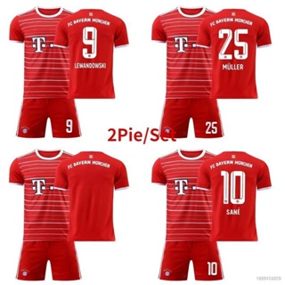 Si เสื้อกีฬาแขนสั้น ลายทีมชาติฟุตบอล Bayern Munchen 2022-2023 ชุดเหย้า 2 ชิ้น ต่อชุด