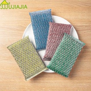 Jujiajia แผ่นเช็ดทําความสะอาดจาน สองด้าน แบบหนา ไร้น้ํามัน