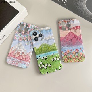 Compatible With iPhone 14 13 12 Mini Pro Plus Max เคสไอโฟน สำหรับ Case Oil painting landscape เคส เคสโทรศัพท์ เคสมือถือ Full Cover Hard Phone Cases Casing