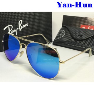 Rayban ของแท้ RB แว่นตากันแดด เลนส์โพลาไรซ์ กรอบสีฟ้า BN 001/52 62 มม. สําหรับผู้ชาย ผู้หญิง