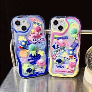 เคสโทรศัพท์มือถือ ซิลิโคนนิ่ม ปิดด้านหลัง ลายการ์ตูนนักบินอวกาศ 3D แฟชั่น สําหรับ iPhone14 Pro Max 13 12 11