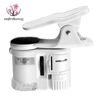 กล้องจุลทรรศน์ แบบคลิปหนีบ ซูมได้ 100 เท่า พร้อมไฟ LED แว่นขยาย แบบพกพา Loupe Pocket แว่นขยายเลนส์กระจก