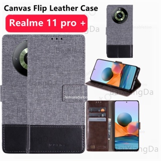 เคสโทรศัพท์มือถือหนัง แบบฝาพับแม่เหล็ก พร้อมช่องใส่บัตร สําหรับ Realme 11 pro plus 11 Nfc 11proplus 11pro+ 11Nfc 11X Realme11pro Realme11 2023