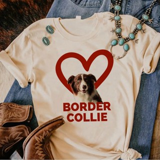 เสื้อยืด ลาย Border Collie 2000s สําหรับผู้หญิง