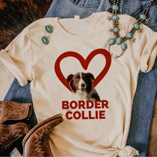 เสื้อยืด ลาย Border Collie 2000s สําหรับผู้หญิง