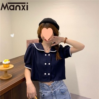 Manxi เสื้อเชิ้ตผู้หญิง เสื้อแฟชั่นผู้หญิง สะดวกสบาย  มีความรู้สึกของการออกแบบ A95K04H