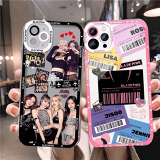 เคสโทรศัพท์มือถือ ซิลิกาเจล TPU ใส กันกระแทก กันรอยเลนส์กล้อง ลาย B-Blackpinks แฟชั่นเกาหลี หรูหรา สําหรับ Realme 7i 8i 9i 9 Plus A1K C2 C21Y C25Y