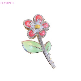 Flyup ใหม่ กิ๊บติดผมหางม้า โลหะ ลายดอกไม้ สีทอง หรูหรา เครื่องประดับผม สําหรับผู้หญิง