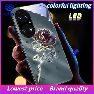 เคสโทรศัพท์มือถือ LED ลายดอกกุหลาบ สําหรับ Samsung S23ULTRA S23Plus S21Plus S22Plus S22ULTRA S20PLUS A53 A73 A12 A14 A72 A71 A52 A51 A32 A21S NOTE10 10Plus NOTE20ultra