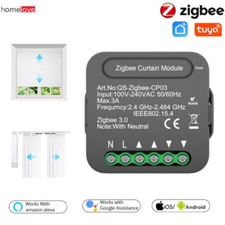 Tuya Zigbee Curtain Module Roller Blinds Shutter Switch Timing Function Smart APP Remote Controlled ทำงานร่วมกับ Alexa และ Google Home homelove