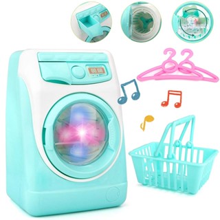 Childrens Washing Machine Toy Set Mini Drum Simulation Rotatable Kinetic Energy Water Girls Playing House