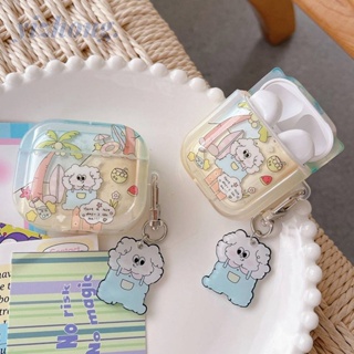 เคสหูฟังบลูทูธไร้สาย TPU นิ่ม กันกระแทก กันหาย พิมพ์ลายการ์ตูนสุนัข ต้นมะพร้าว พร้อมจี้ สําหรับ Airpods Pro 2 3 1