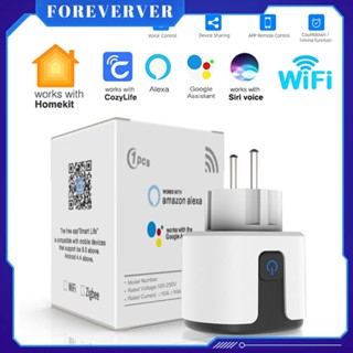 Apple Homekit Smart Socket WiFi ปลั๊ก EU 16A พร้อมตัวจับเวลาการตรวจสอบพลังงาน Home Outlet รองรับ Google Alice SmartThings Siri Alexa fore