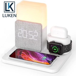 Luken นาฬิกาปลุกดิจิทัลไร้สาย 3 In 1 ชาร์จเร็ว สําหรับ iPh 13 watch AirPods