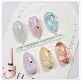 Gluezi ยาทาเล็บเจล UV กึ่งถาวร 6 สี สําหรับตกแต่งเล็บ