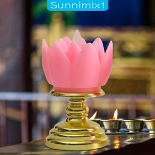 [Sunnimix1] โคมไฟ LED รูปดอกบัว ไร้เปลวไฟ สําหรับตกแต่งบ้าน