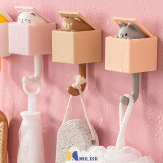 1 Pcs Creative Cat Hook น่ารักไม่มีรอยต่อหอพักห้องนอนประตูแขวนตะขอกุญแจร่มผ้าเช็ดตัวหมวก Coat Rack ผนังตกแต่ง MOLISA