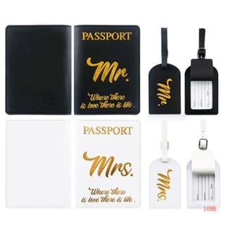 10mk Mr Mrs ซองหนัง PU ใส่หนังสือเดินทาง บัตรแท็ก ป้องกัน สําหรับงานแต่งงาน คู่รัก