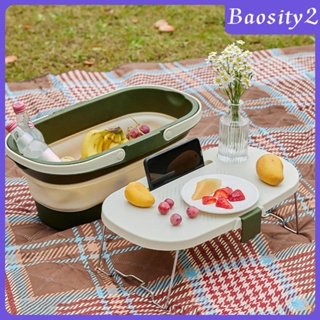 [Baosity2] ตะกร้าปิกนิก พับได้ อเนกประสงค์ กันน้ํา พร้อมฝาปิด สําหรับตั้งแคมป์ กลางแจ้ง เก็บอาหาร