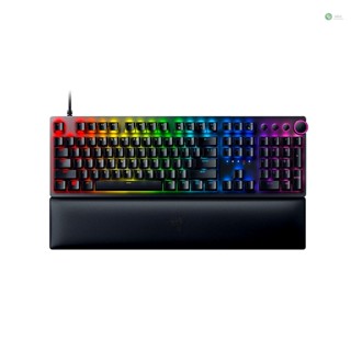 [พร้อมส่ง] Razer Huntsman V2 คีย์บอร์ดเมคคานิคอล แบบใช้สาย 104 คีย์ พร้อมปุ่มกด PBT โฟมลดเสียง (สวิตช์ออปติคอลแบบคลิก)