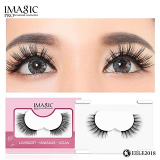 IMAGIC ขนตาปลอม Natural 3D 3D 3D Fluffy Thick Curly Natural Slender Fairy False Eyelashes Reuse The Whole Cluster 【elle20181_th】