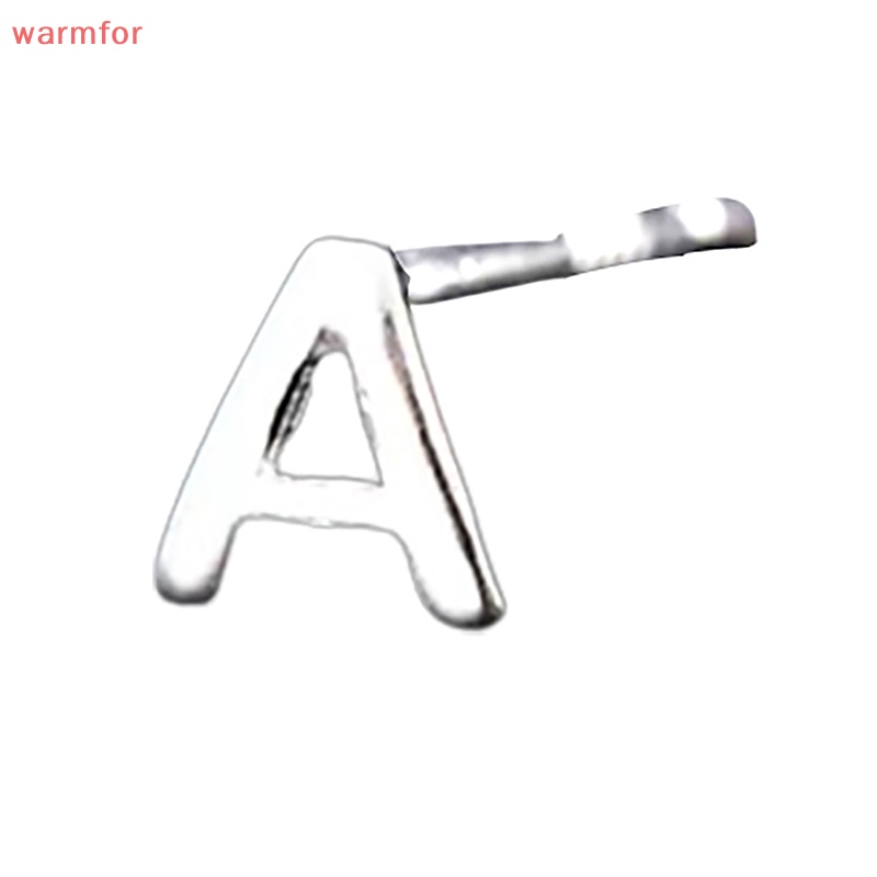 (warmfor) ต่างหูสตั๊ด จี้ตัวอักษร A-Z ขนาดเล็ก 26 ตัว เรียบง่าย เครื่องประดับแฟชั่น สําหรับผู้หญิง ของขวัญ 1 คู่